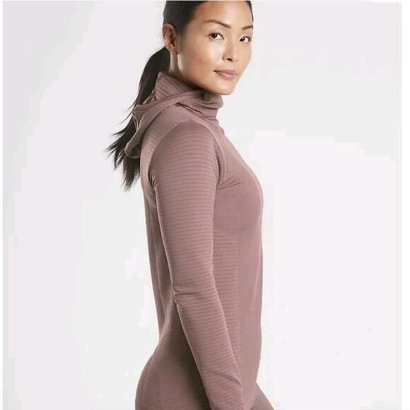Athleta -1757 Women's Flurry Balaclava Rib Mix Solid Smoked Almond Brown Size XS - Picture 6 of 10